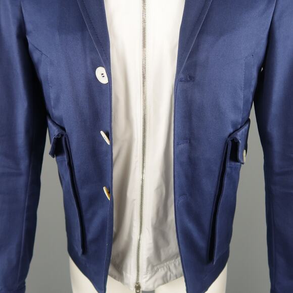 DSQUARED2 36 Navy Hooded Jacket Vest - Picture 3 of 11